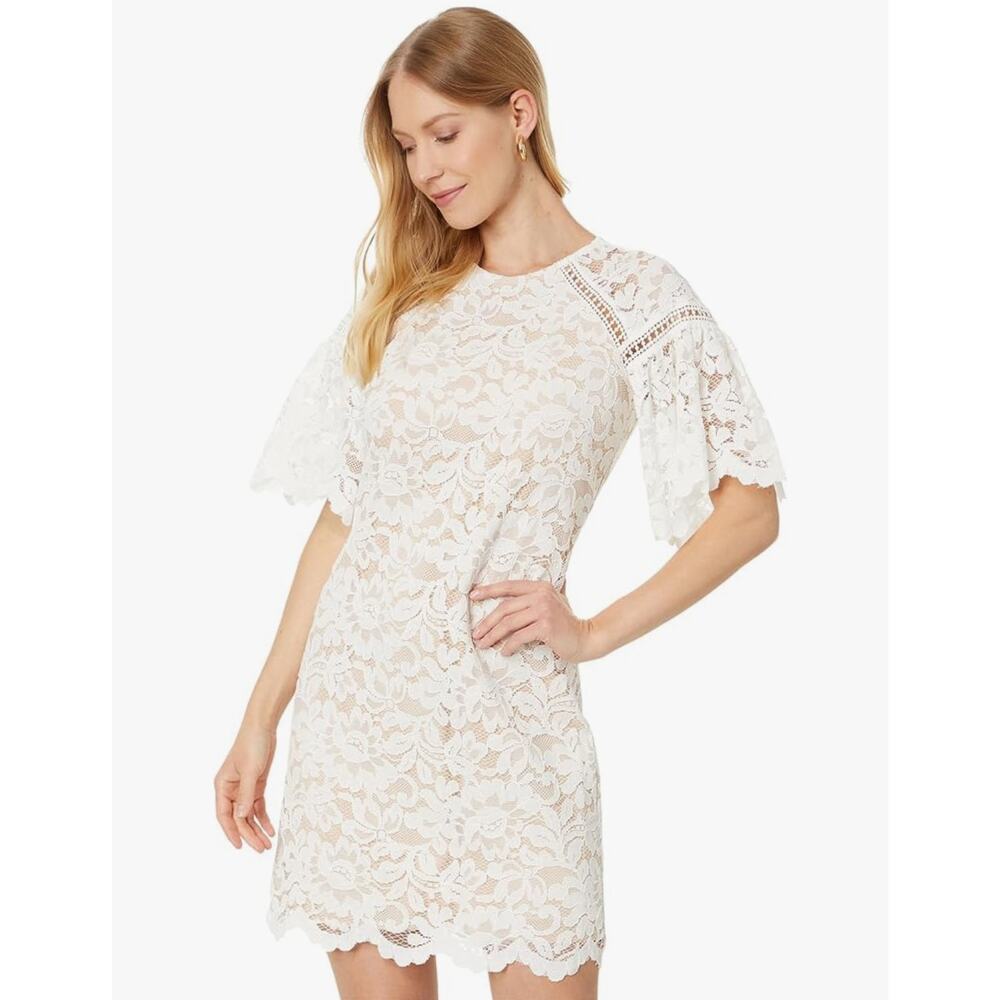 NWT!! Vince Camuto Women's White Lace Shift Dress 8